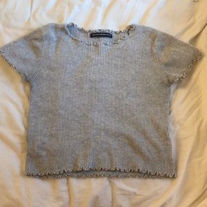 Gray knit crop top